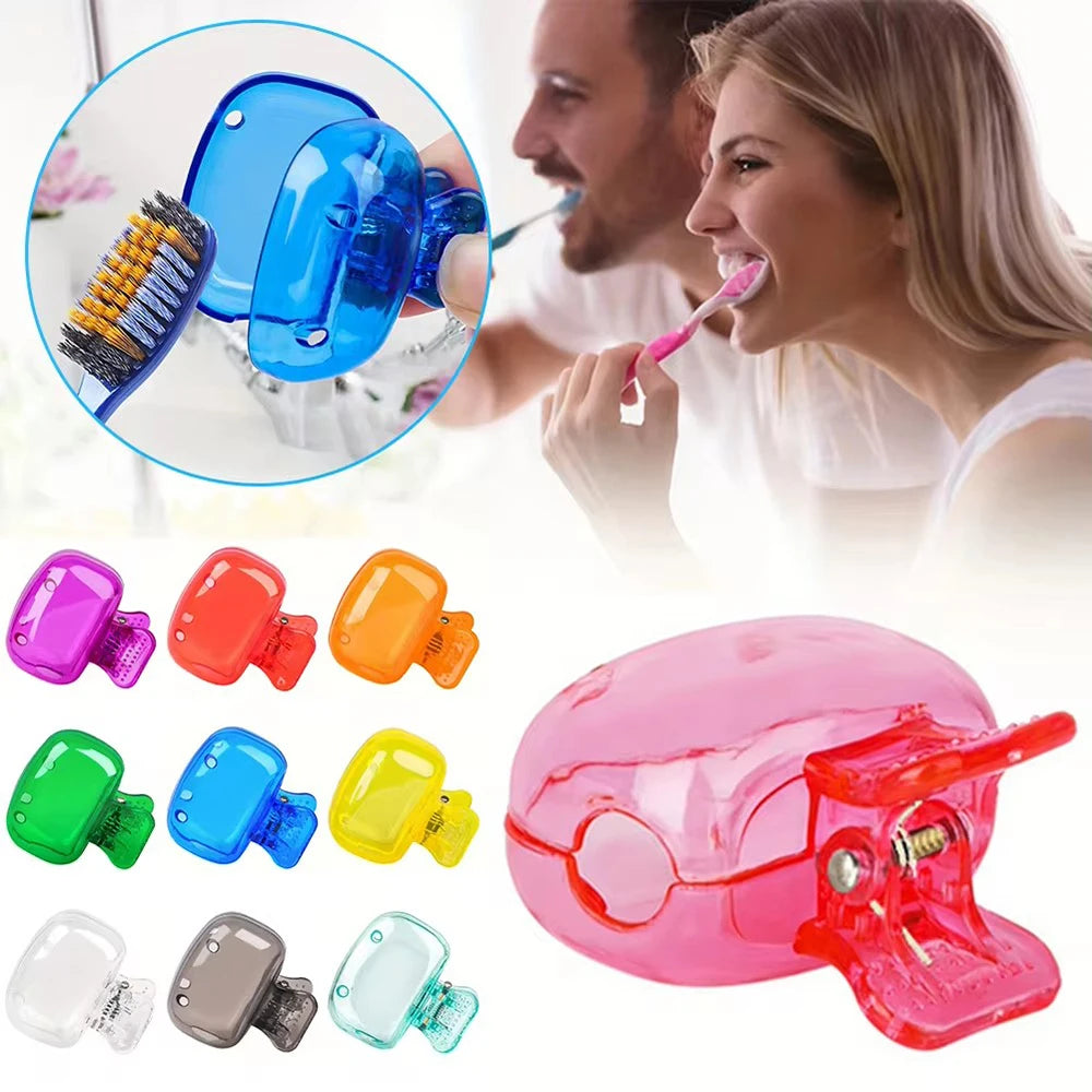 Travel Toothbrush Head Covers Toothbrush Protector Cap Brush Pod Case Protective Portable Plastic Clip for Household Travel
