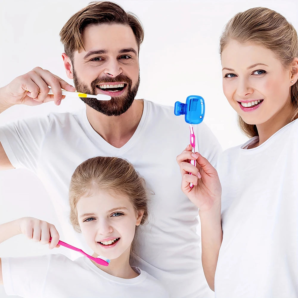 Travel Toothbrush Head Covers Toothbrush Protector Cap Brush Pod Case Protective Portable Plastic Clip for Household Travel